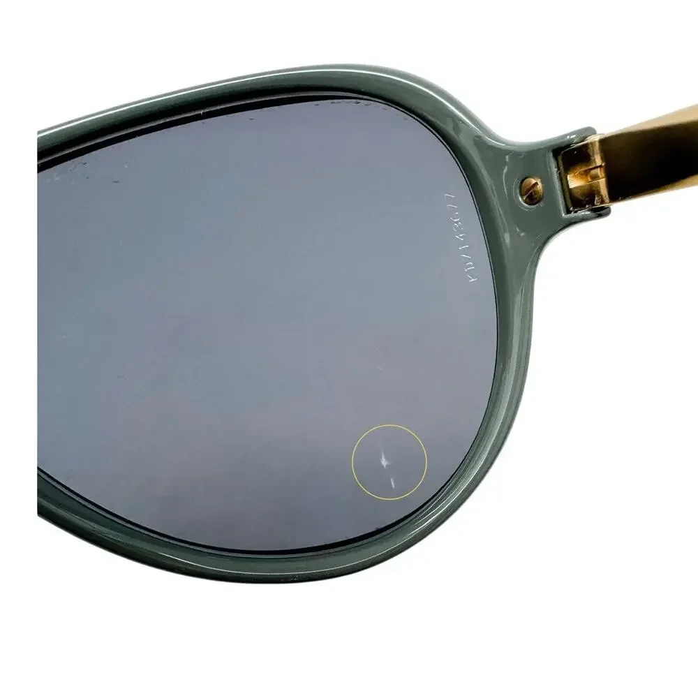 Dolce & Gabbana Sunglasses Dark Green Gold Shield Pilot Aviator Italy w/ case+